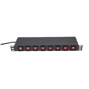 1U 6 Way IEC Rack Mounted Power Distribution Unit With C13 Socket