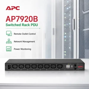 1U Rack PDU Smart Power Distribution Unit 2.5kW/208V 12A Steel 8 Sockets Industrial Use for Rack Cabinets