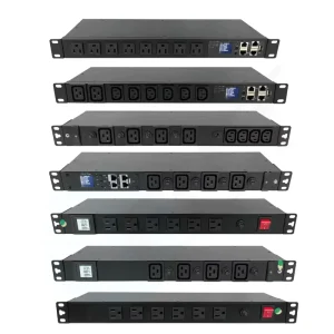 1U Rack PDU Smart Power Distribution Unit 2.5kW/208V 12A Steel 8 Sockets for Rack Cabinets