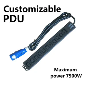 1U Rack mounted 32A Basic PDU Power Distribution Unit with IEC C13 & C19 Outlets L6 30P 30A Rack Cabinet PDU