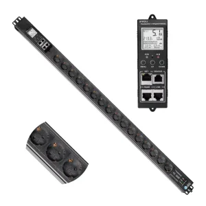 1U Rackmount Intelligent PDU with LCD Monitoring 16A IEC C13 Outlets Power Distribution Unit Remote Power Control