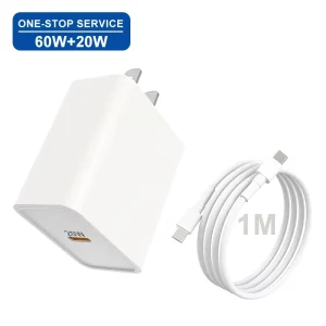 2-Pack PD 20W USB Charger US Plug with USB-C Cable