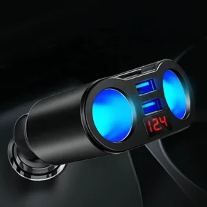 2 Ports LED Display 5V3.1A 2 Socket Cigarette Lighter Dual USB Car Charger Adapter Splitter for Mobile Phones