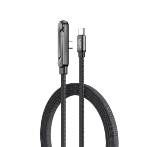 2 in 1 Invisible Stand 240W Type C Braided Fast Charging Cable with Built in Phone Stand 5A Fast Charging for Printer and Scanner