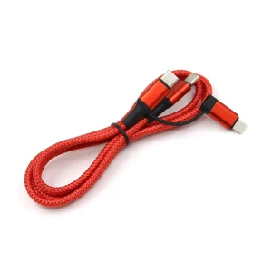 2 in 1 PD60W Fast Charging Multi USB Charger Type C 3A Nylon Data Cable