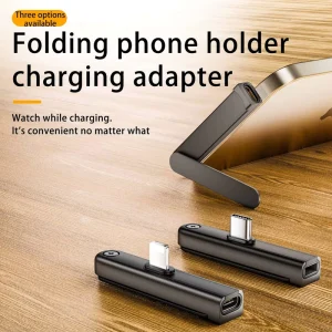 2-in-1 Stand Phone Holder Adapter 240W USB-C to 8-Pin Adapter for Gaming and Office