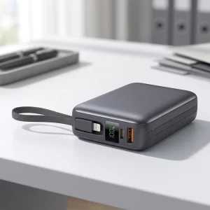 20000mAh Power Bank Fast Charger with Built-in Dual Cables Portable External Battery Pack for Business Gift