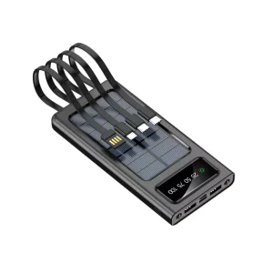 20000mAh Solar Power Bank Charger Built-in Waterproof Cable LED Light Mobile Charger with 10W Output Power