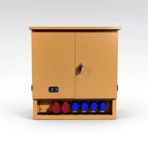 200A 3 Phase Temporary Power Box 380V-480V Steel Distribution Cabinet with Industrial Socket for Construction