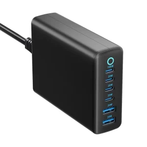 200W GaN 6-Port Desktop Charger Fast Charging PD QC SCP Multi-Protocol USB Type-C Charger