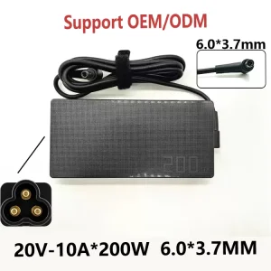 200W PD 3.0 Laptop Power Supply Adapter with Universal Input 100-240V PC Fireproof Material Made in China for ASUS