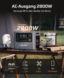 2048Wh AC DC Output Generator with Solar Panel Lithium Power Station Portable Pure Sine Wave Expandable Power Supply