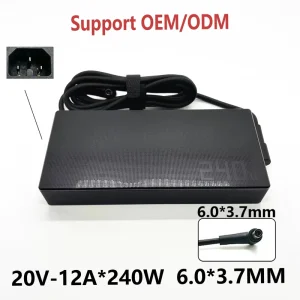 20V 12A 240W PD 3.0 PC Fireproof Material 6.0*3.7MM Universal Input 100-240V AC Adapter Laptop Charger Power Supply for ASUS