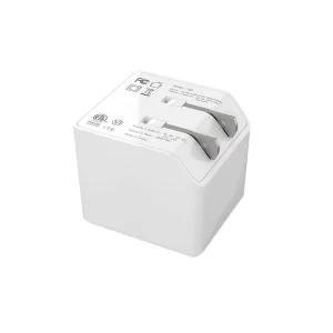 20W GaN Fast Charger with PD & QC3.0 USB Ports & Type-C Foldable Plug AVS Protection for Travel
