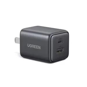 20W Mini GaN Charger USB C Dual Port Phone Charger Quick Charge Temperature Control Power Adapter