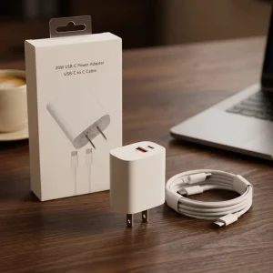 20W PD 3.0 Fast Charging Block with Type-C Power Cord Fireproof Universal Adapter