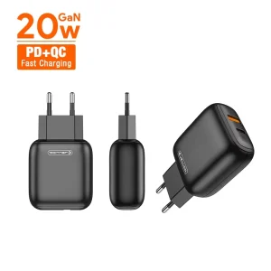 20W PD 3.0 QC3.0 Type-C USB-A Power Supply Adapter Fast Charging Wall Charger 5V/3A Multi-Protection Black