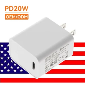 20W PD 3.0 USB-C Charger with OVP/OTP Protection for Mobile Phone and Notebook