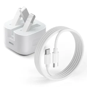 20W PD Charger UK Plug USB C Fast Charging Adapter for Iphone 15 14 13 12 Pro Max With 1M Cable