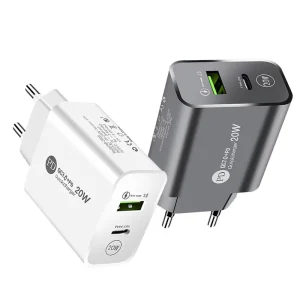 20W PD Dual-Port USB-C Wall Charger Fast Charging for 16 15 14 13 12 11 Pro Max