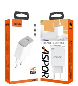 20W PD EU US UK Plug Dual USB-C Port Power Adapter Wall Charger