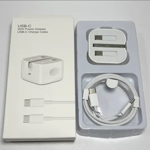 20W PD USB-C Charger UK Plug Power Adapter Fast Charging Cable for 17 16 15 Pro Max