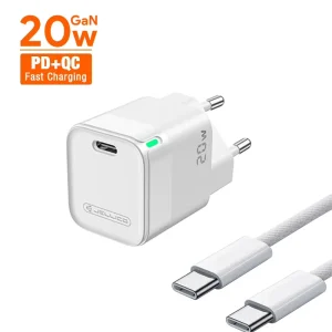 20W PD USB-C Power Adapter with Cable EU US UK Plug for 15 14 13