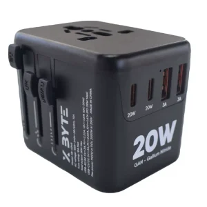 20W PD Universal Travel Adapter 4 Ports Fast Charger All-in-One Worldwide AC Power Plug Converter for US EU UK AU