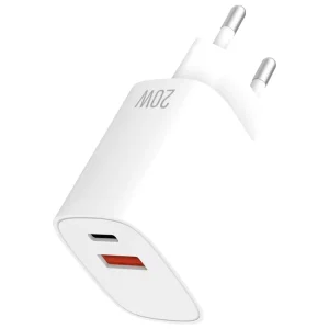 20W USB-C Wall Charger Dual Port Type-C Plug PD & QC3.0 Fast Charging Block Compatible with USB Devices