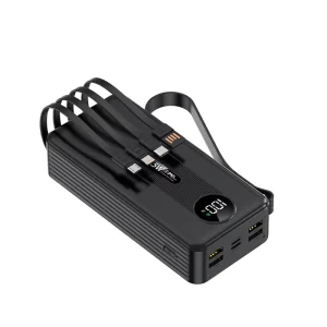 22.5W 20000mAh Power Bank with Built-in 4-in-1 Integrated Cables and Torch