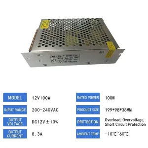 220V to 5V DC Switching Power Supply 2A 10A 40A 60A Display Transformer 100W 200W 300W 350W