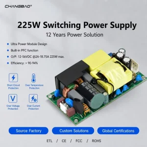 225W Switching Power Supply with PFC 12V 15V 24V 17V 36V 48V 54V 2A 3A 4A 5A 6A 8A 10A 15A 18A AC DC Open Frame Power Supply
