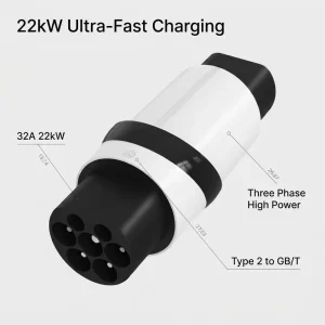 22kW 32A EV Charger Adapter Type 2 to GB/T 3 Phase Three-Phase High Power Fast Charging Converter OEM ODM Factory Manufacturer