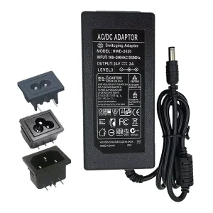 24 Volt Power Adaptor LED Light Power Supply Desktop Power Adapter 24V2A AC DC Adapter for Charging Equipment