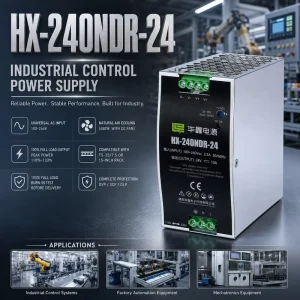 240W 24V 10A DIN Rail Power Supply 220V AC to DC Industrial Switching PSU with PFC for Automation
