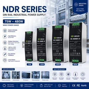 240W 24V 10A DIN Rail Power Supply HX 240NDR 24 AC220V to DC24V Industrial Switch Mode Power Supply for Automation