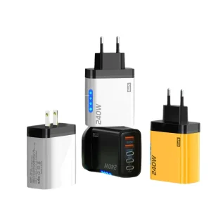 240W GaN USB TYPE C Port Fast Wall Charger EU US Plug USB C USB a Power Adapter with LED Indicator for Laptops Phones Tablets