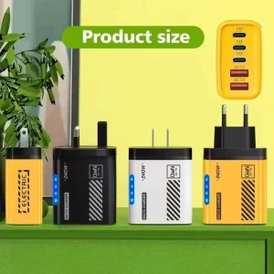 240W PD Fast Charging Adapter 3 Type C and 2 USB Ports 5V 3A Multi Port Wall Charger with US EU Plug for Laptop Mobile Phone
