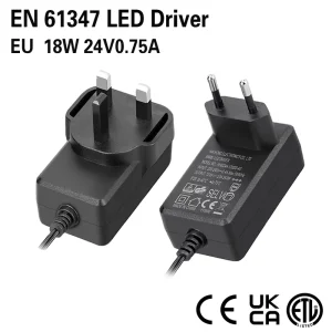24V 0.75A 18W Single LED Driver EN 61347 for EU Plug Power Supply Adapter Constant Voltage Transformer LED Strip