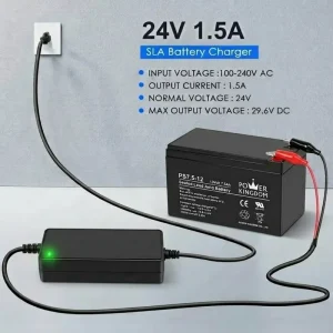 24V 1.5A Lead Acid Battery Charger with Back Flow Protection and Reverse Polarity Protection