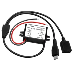 24V 36V 48V to 5V DC-DC Converter 20-60V USB/Micro 3A 15W Car Power Converter Off-Board Voltage Regulator