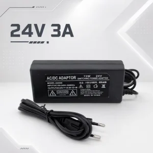 24V 3A Power Supply Universal AC to DC Adapter Charger with ABS Plug-In Connection