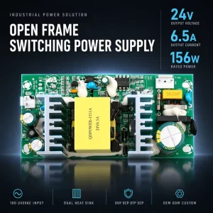 24V 6.5A 150W Switching Power Supply Open Frame AC DC Converter Board for Air Purifier and Robot