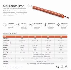 24W 90W Slim LED Light Box Power Supply Ultra Thin Constant Voltage Driver for Advertising Signage Display Cabinet Overload Sh