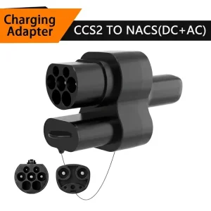 250A CCS2 NACS Adapter High Power 1000V DC 80A AC Dual Temp Monitoring Anti Theft Lock IP55 Protection Tesla Charging
