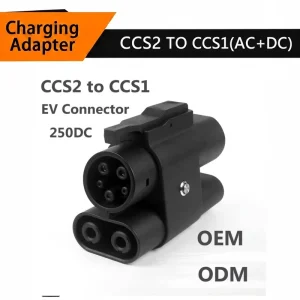 250A CCS2 to CCS1 Adapter DC Fast Charging 1000V 250kW EV Connector CE RoHS IP54 for Tesla Ford Chevy EV Charging Station
