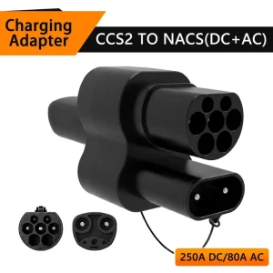 250A High Power CCS2 to NACS Adapter for Tesla Model 3 Y S X IP54 Waterproof Fast Charging