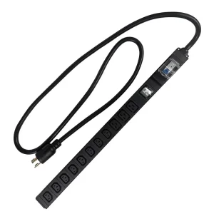 250V Aluminum Alloy PDU Power Distribution Unit with Breaker 11 Sockets 30A Metered