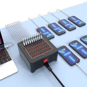 250W 50 Ports Multi USB Charging Station 5V 2.4A Smart Desktop USB Charger Hub with Power Switch for Smartphone Tablet