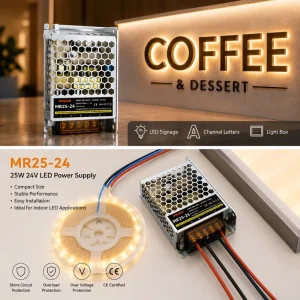 25W 24V 1A AC DC LED Driver Transformer Single Output for Indoor LED Lighting Industrial CE 87% Efficiency 2 Year